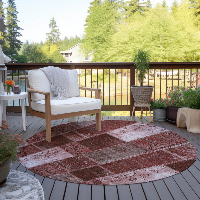 Patchwork Indoor / Outdoor Rug, Round 8'