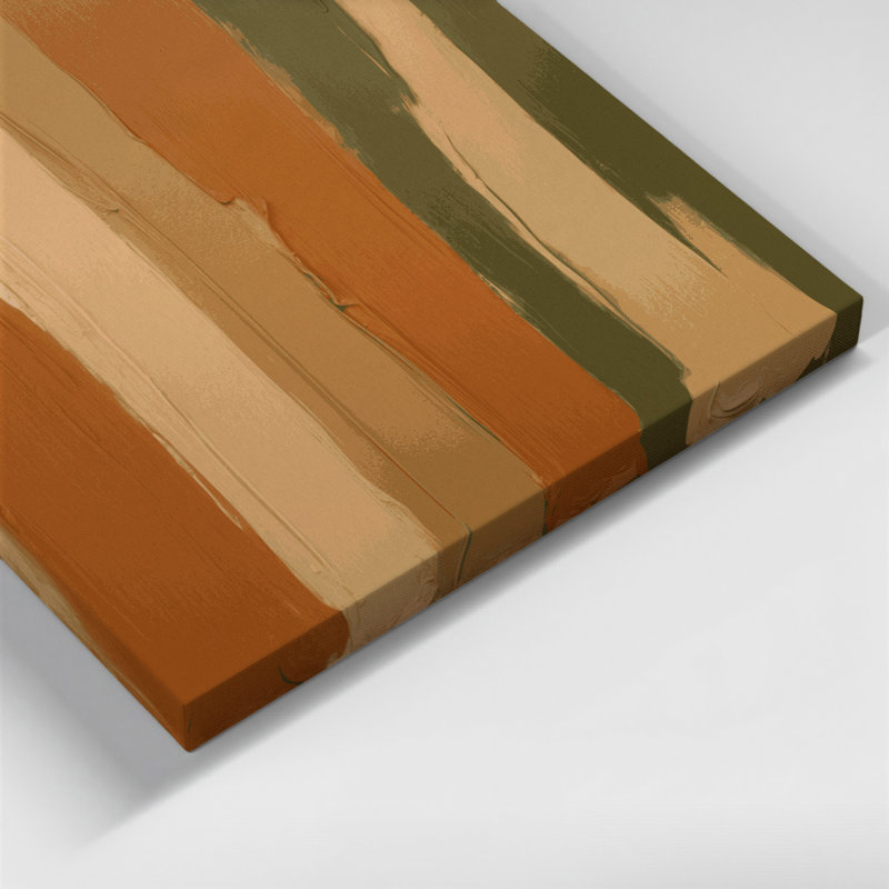 Abstrait couleur champ 64, art mural sur toile brune, H 18 po x l 12 po