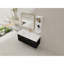 Meuble-lavabo mural 48 po avec lavabo et support de rangement, cuve en résine à bords épais