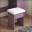 Ensemble de coiffeuse avec tabouret rembourré et miroir réglable à DEL
