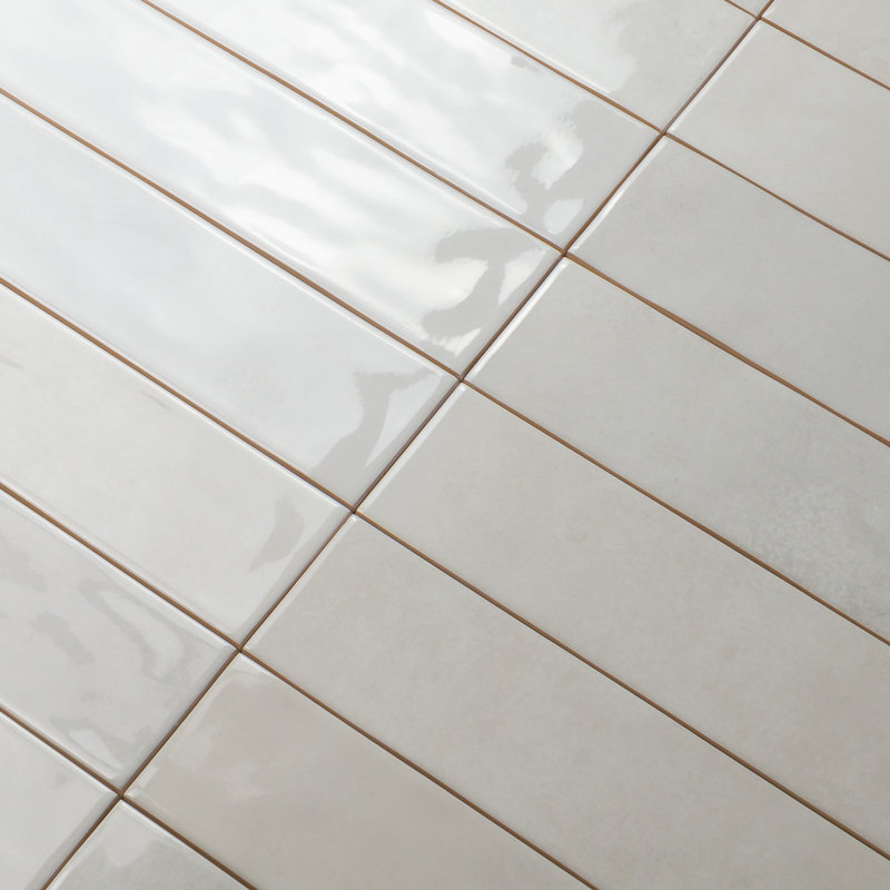 Melanie 3" x 12" Zellige Subway Wall Tiles, Bianco White