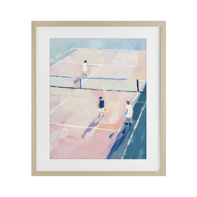 Summer Game of Tennis Framed Print Under Glass, design by The Prints Vibe