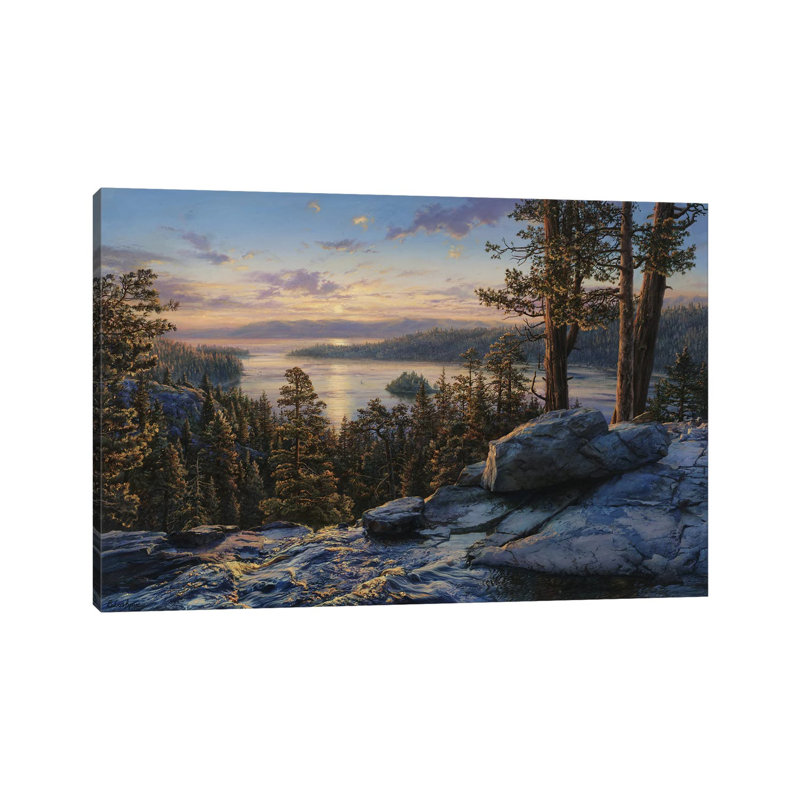 Dawn at Lake Tahoe - Giclée sur toile tendue avec châssis, H 12 po x l 18 po