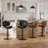 Swivel Upholstered Adjustable Height Bar Counter Stool with Metal Frame-1752410541-1752410546