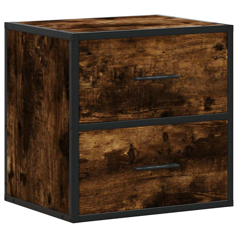 40 cm W Bedside Table, Smoked Oak