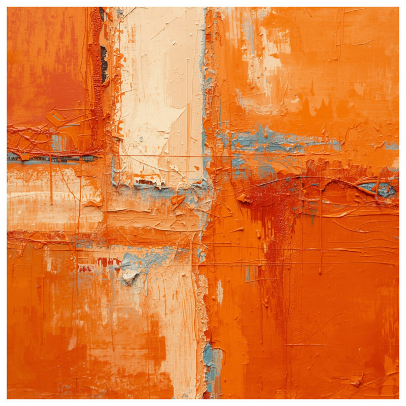 Textured Orange Abstract Comforter, King