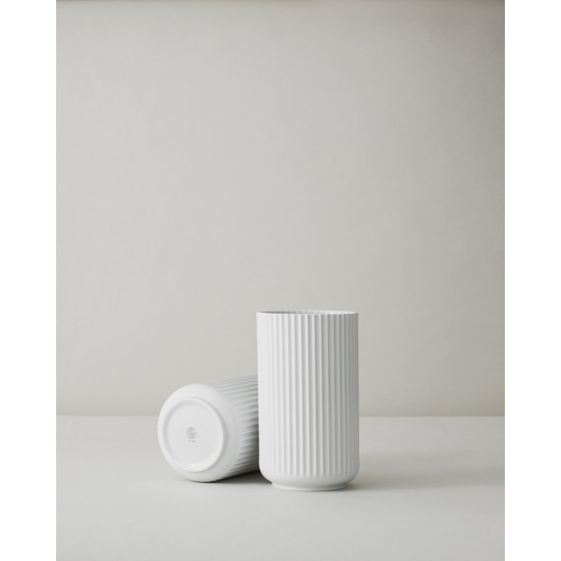 Handmade Glass Table Vase, 8.1" H x 4.3" W x 4.3" D, White
