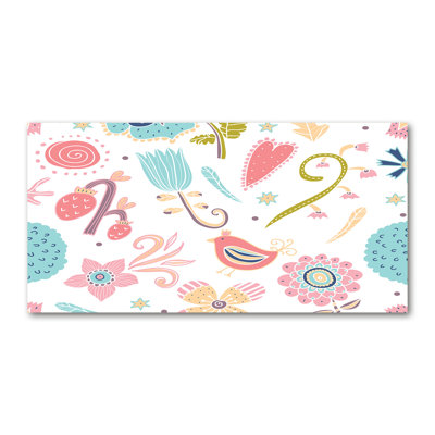 Flowers And Birds - Wrapped Canvas Print