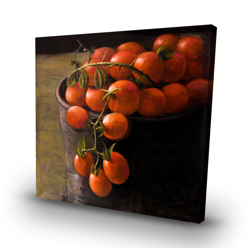 Bucket of cherry tomatoes - 32"x32" art on canvas