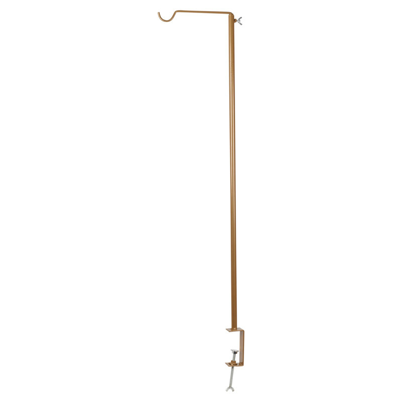 URBNLIVING Set of 1 Gold Metal Table Clamp Pole Hook Rail Stand Garden Lantern Hanger Party Rod