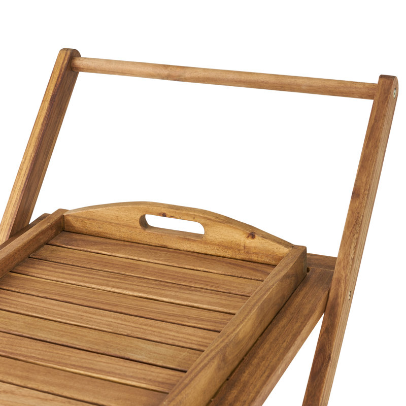Chariot-bar avec rangement supplémentaire - 35,35 po de hauteur, bois naturel teint,