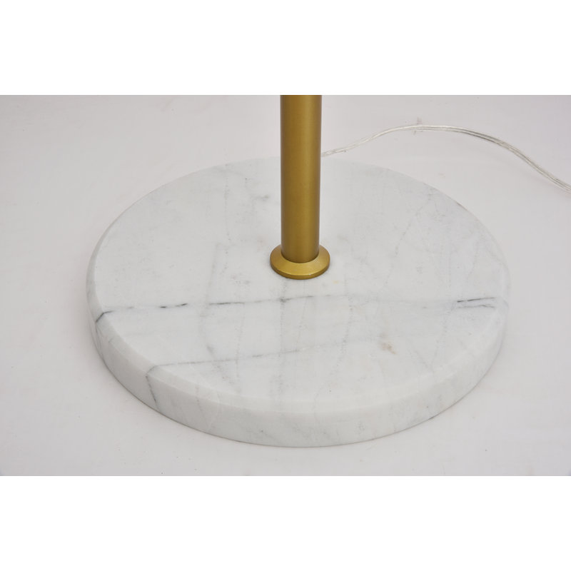 Lampe sur pied 62 po Yearby, Laiton, Blanc givré