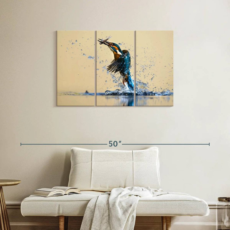 Brampt Blue Kingfisher, 24" H x 38" W