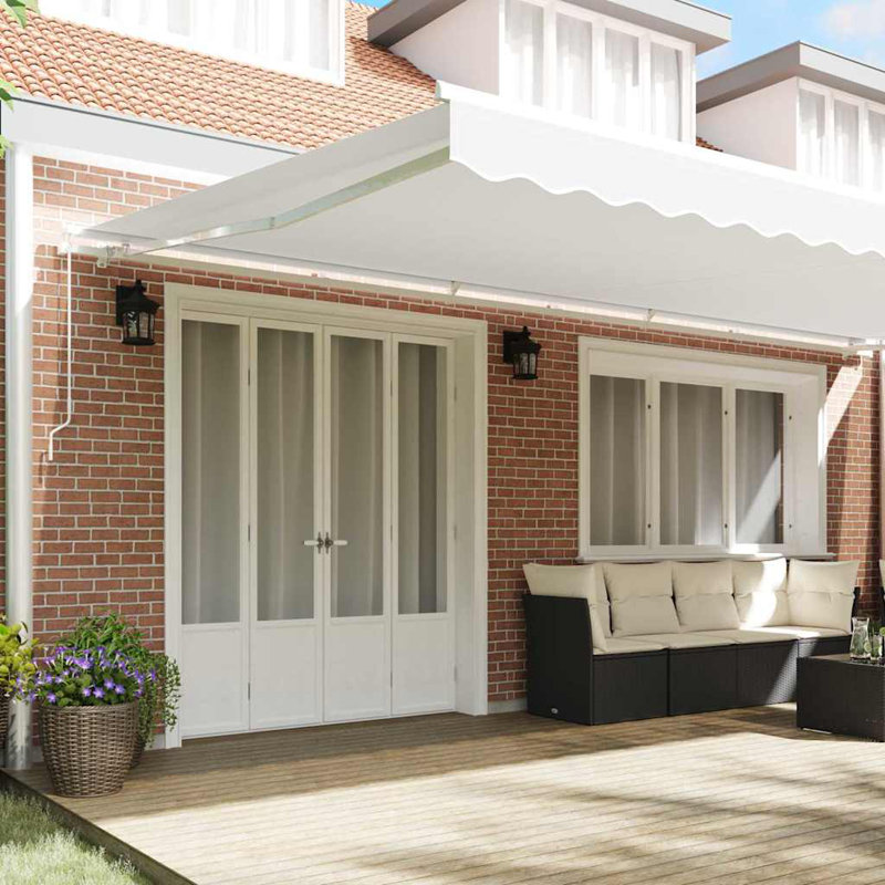 17 Stories Retractable Door / Window Awning, White, 580 cm W x 345 cm D