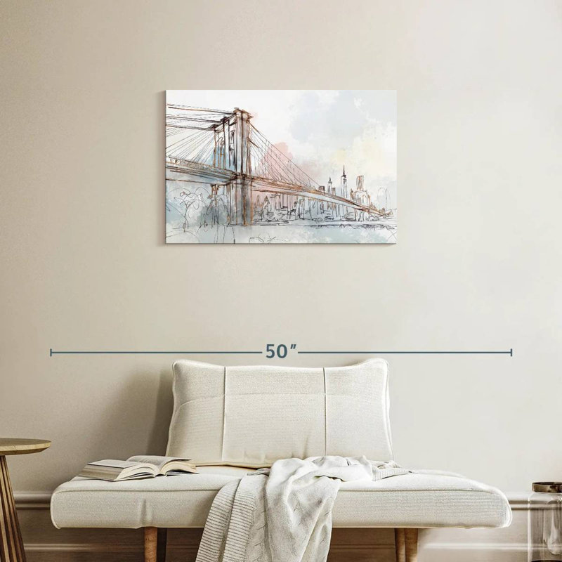 Blush Brooklyn Bridge, H 20 po x l 30 po