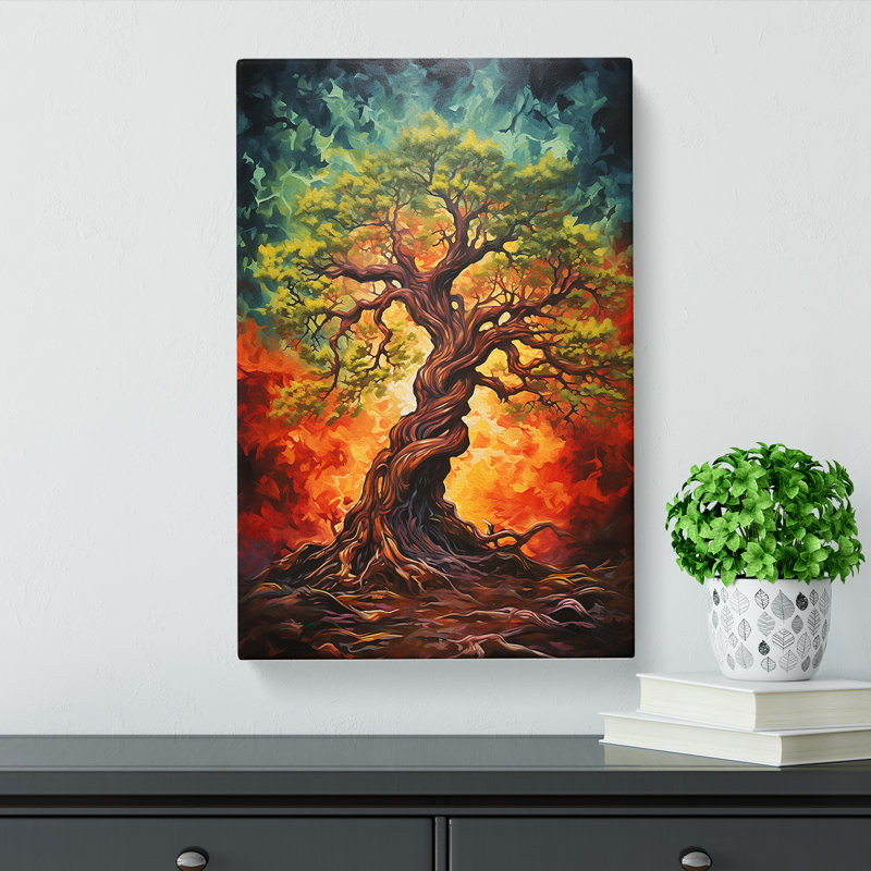 Oak Tree Action - No Frame Print, 76cm H x 50cm W x 3cm D