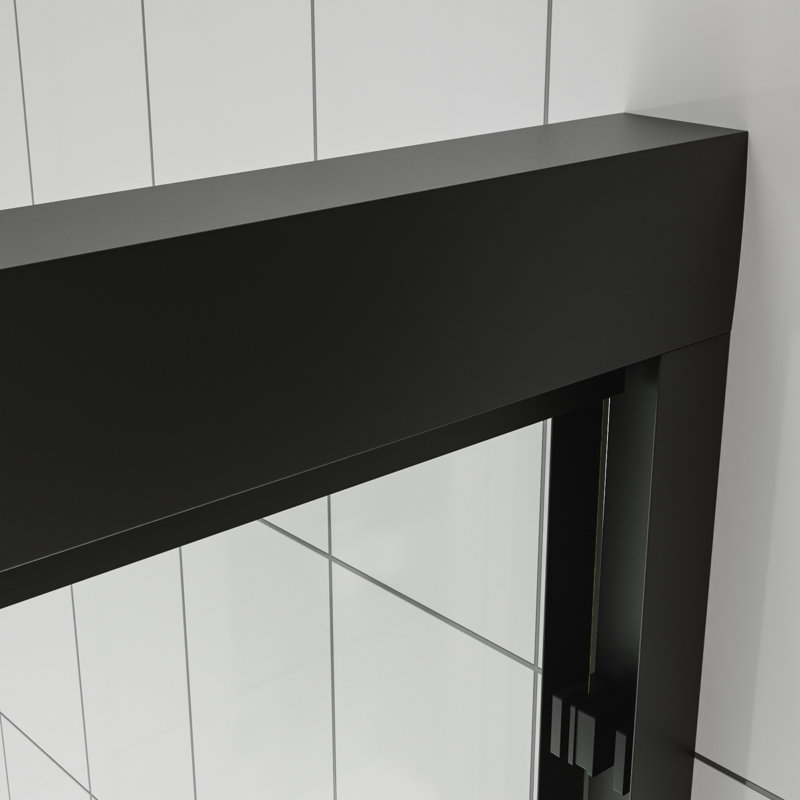 60 x 72 Matte Black Sliding Shower Door with Clear Glass