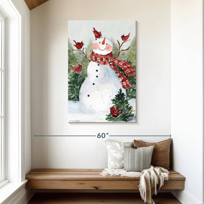 Aquarelle de Noël écossais, H 45 po x l 30 po
