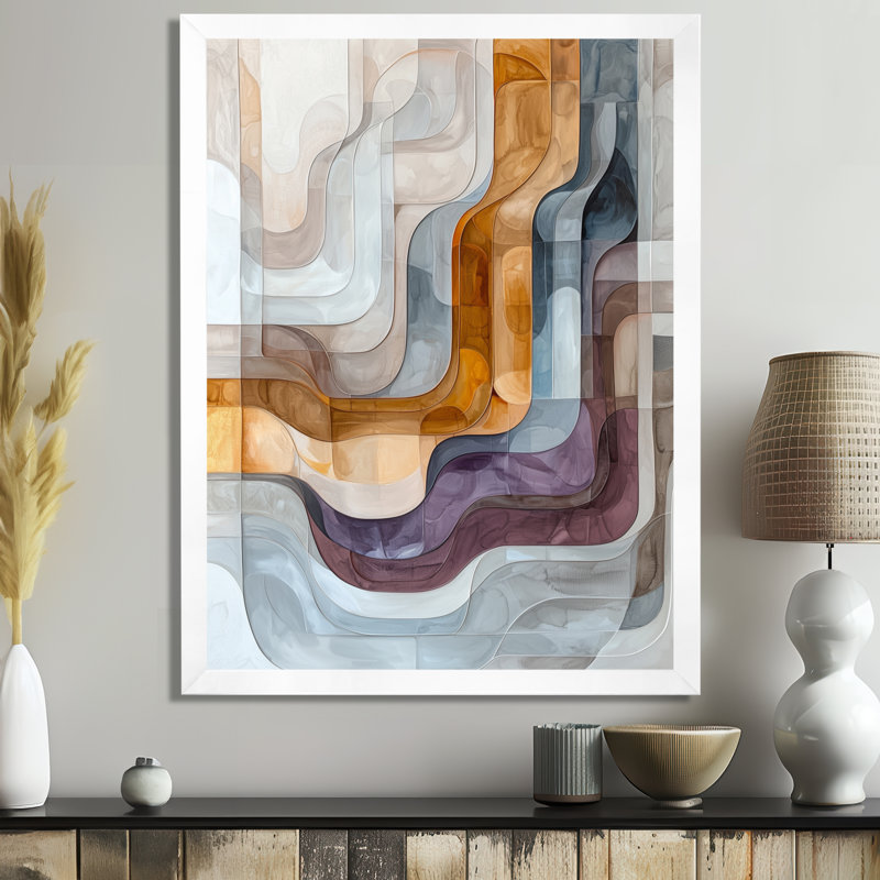 Nyimah - Abstract Wall Art Prints, H 20 po x l 12 po, Reproduction encadrée d'une seule photo, Blanc