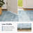 2'X6' Washable Neutral Vintage Distressed Aesthetic Runner Rug Blue-122612513