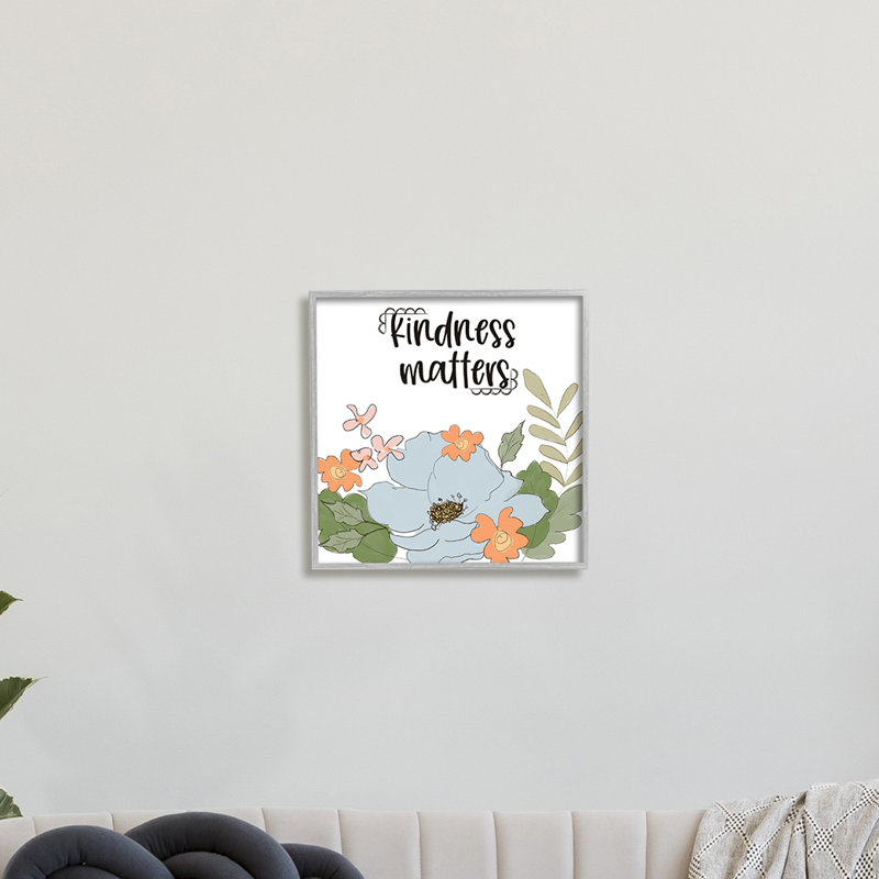 Gentillesse, sentiment, bouquet de fleurs, feuilles vertes, Toile tendue, H 17 po x l 17 po