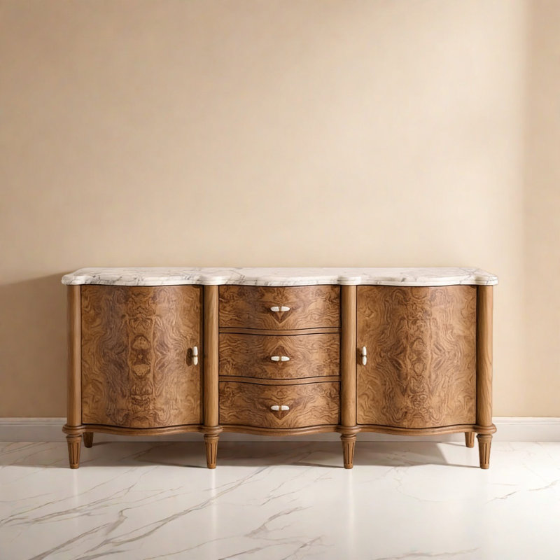 Retro Multifunctional Console Table, 31.5" H x 62.99" W x 19.69" D