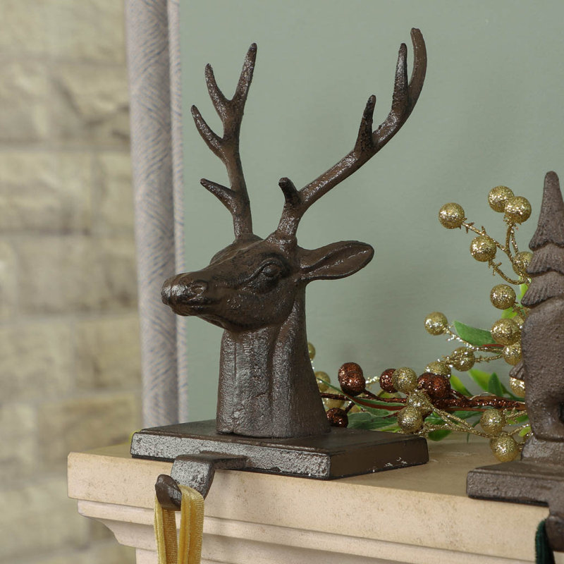 Deer Bust Christmas Stocking Holder