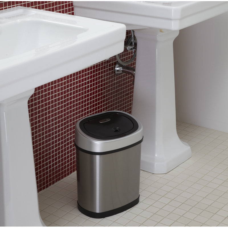 Silver Stainless Steel Touchless Motion Sensor Kitchen Trash Can