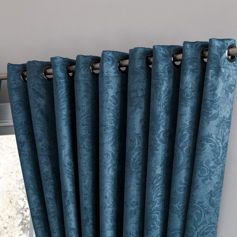 Panneau de rideau obscurcissant Nakagawa, Bleu sarcelle, L 102 po x L 96 po