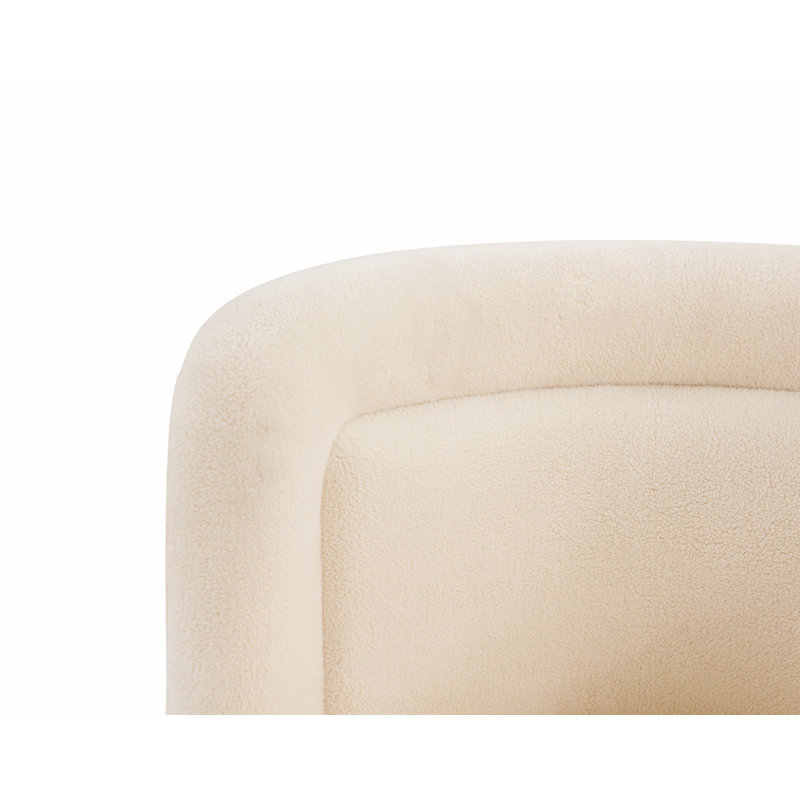 Fauteuil demi-tonneau pivotant en polyester 29,7 po Tews, Ivoire