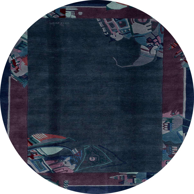 Abstract Indoor Rug, Round 4'