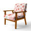 Chaise d'appoint French Country - Fauteuil rose coquelicots-205900027