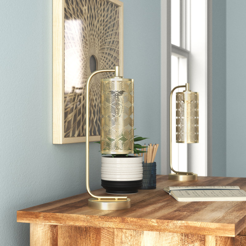 Felten Metal Table Lamp, Plated Gold