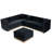 Contemporary Velvet Foot Rest - Vertical Channel , Black With Modern Rest,-738793008