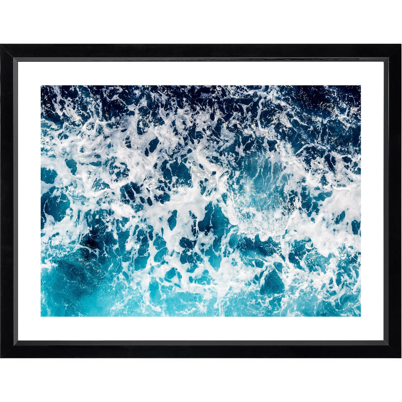 Aqua 1 - Single Picture Frame Print, 218.44 cm H x 167.64 cm W, Gloss Black