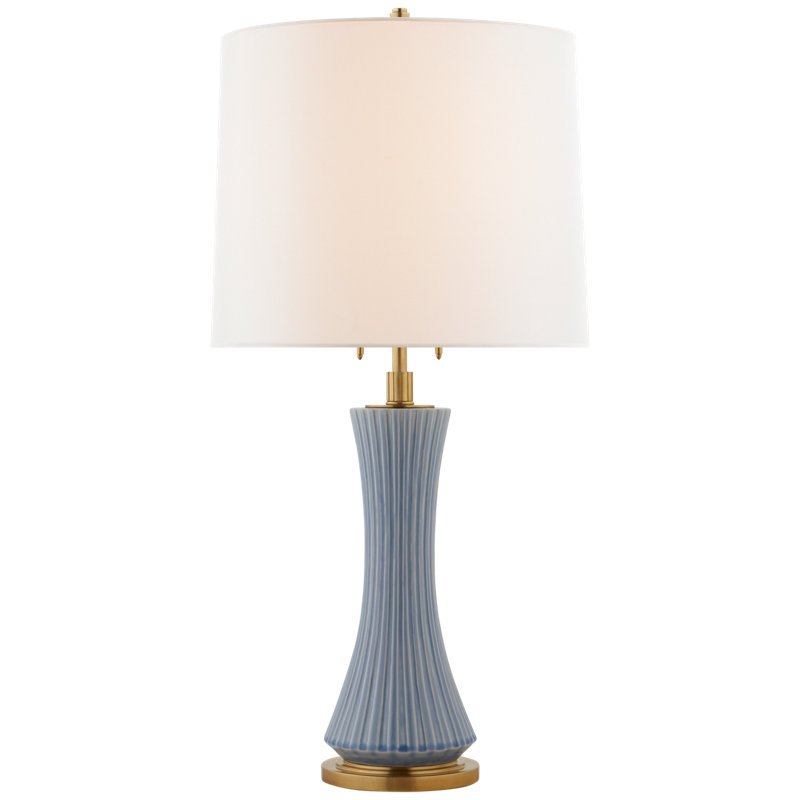 Thomas O'Brien Elena Large Table Lamp, Polar Blue Crackle