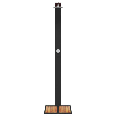88.2" H Wood/PE/Steel Free Standing Outdoor Shower with Detachable Shower Head