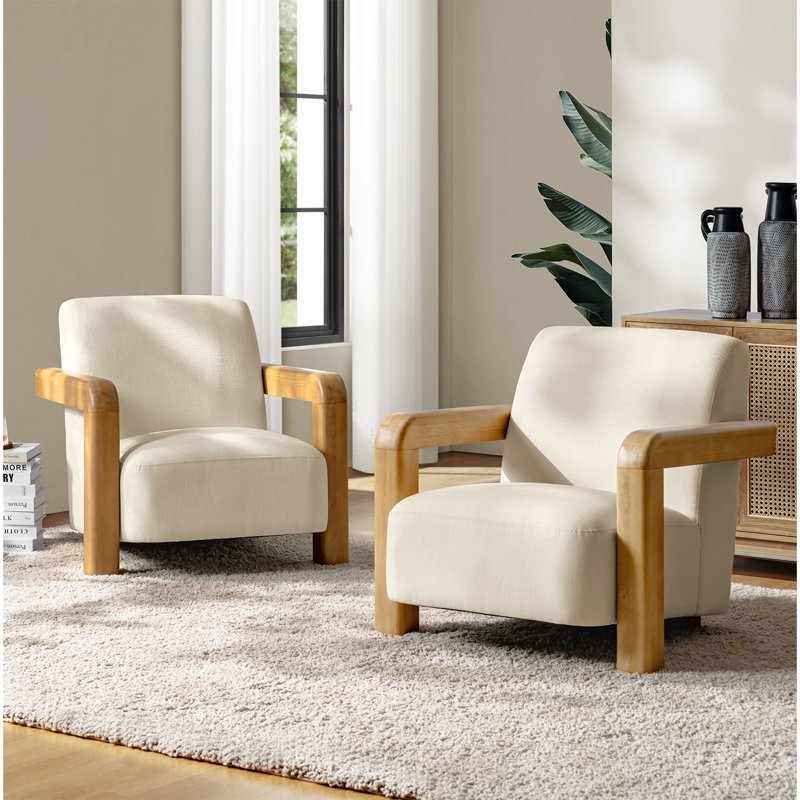 Jakira Upholstered Accent Chair, Linen