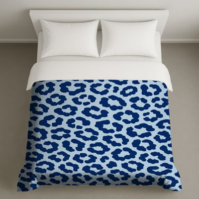 Housses de couette à taches de léopard bleu