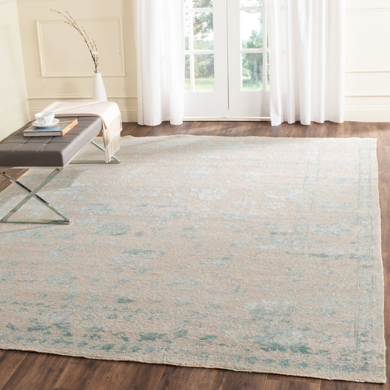 Tapis floral en laine noué à la main Centennial, Rectangle 8 pi x 10 pi