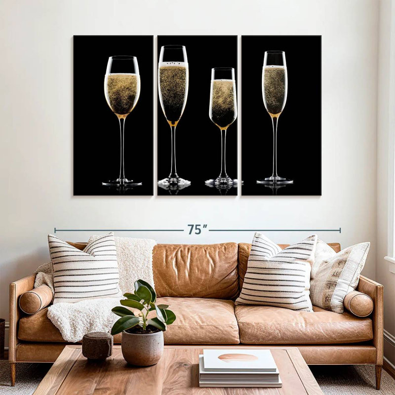 Quatre verres à champagne Yarlin, H 42 po x l 65 po