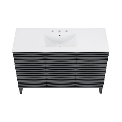 Meuble-lavabo Cascade 48 po en chêne naturel