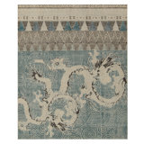 Distressed Dragon Rug In Blue, Gray & Black Pictorials By Rug & Kilim