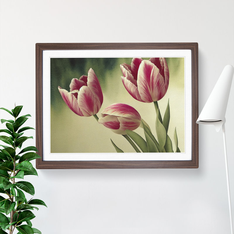 Spectacular Tulip Flowers - Framed Print, 34cm H x 46cm W, Walnut Frame
