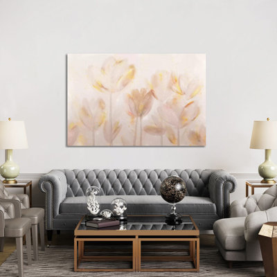 Contemporary Poppies Neutral by Northern Lights - Wrapped Canvas Print