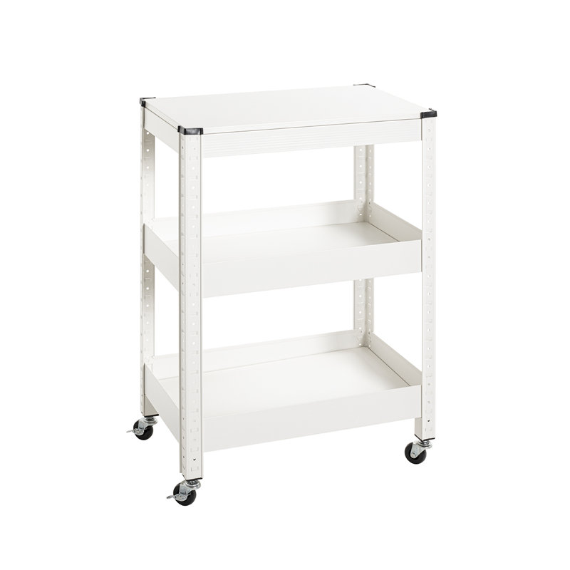 Serving Trolley with 3 shelves, 50 x 75 x 32 cm, White