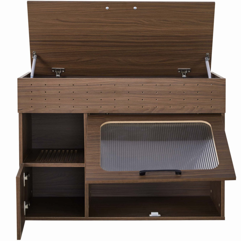 Enceinte de litière polyvalente 2 en 1 pour chat, table d'appoint moderne avec rangement, armoire pour l'intérieur