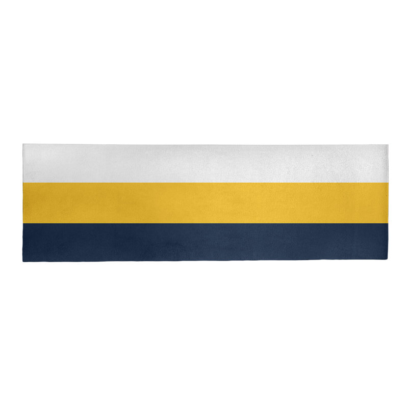 Tapis bleu/jaune à rayures minuit, Tapis de couloir 2 pi 6 po x 8 pi