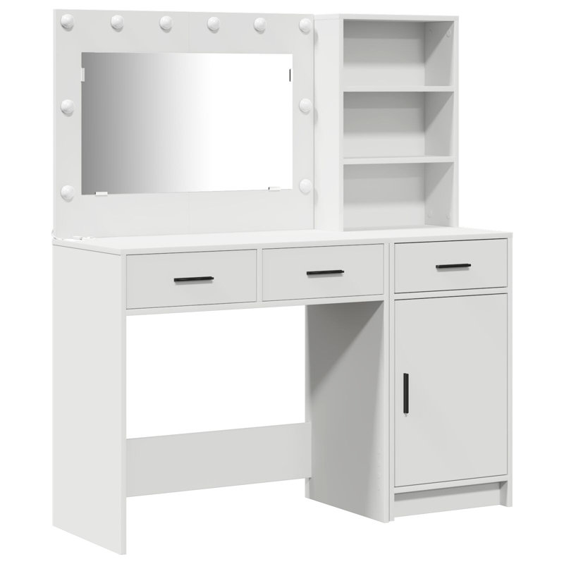 Set Of 2 Engineered Wood Dressing Table, White
