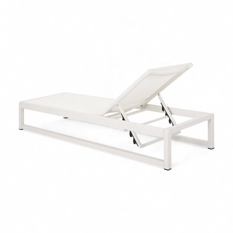 MODESTA CHAISE LOUNGE, White, White